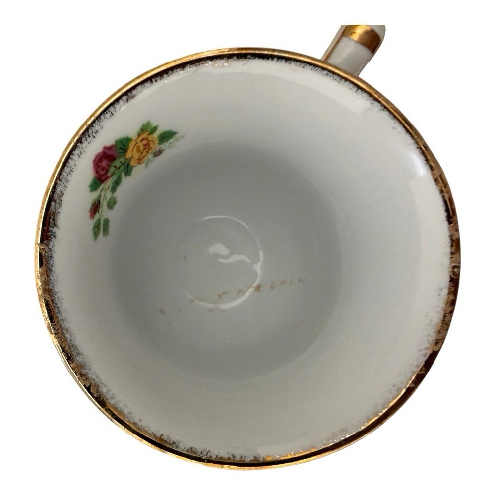 Vintage Floral China Set 20pc Plates Cups Gold Trim Roses Lot - Picture 13 of 16